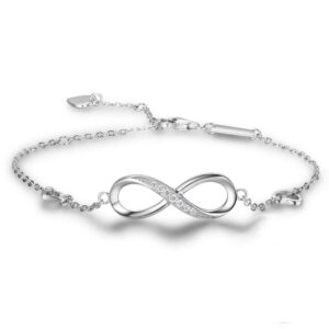 Silver Infinity Bracelets for Women - Compass Rose International Charity